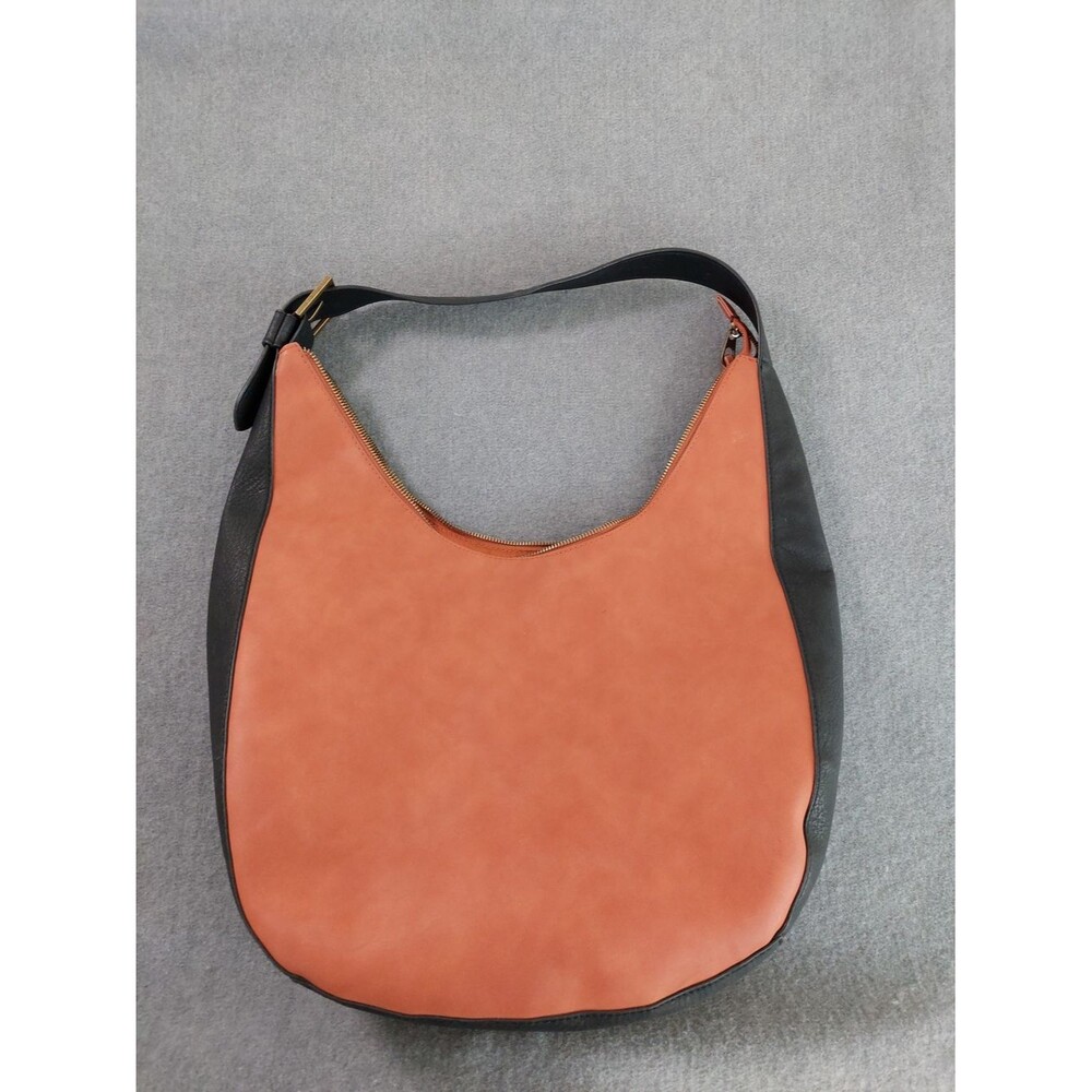 Universal Thread Orange & Black Slouchy Hobo Shoulder Bag Gold Tone Hardware